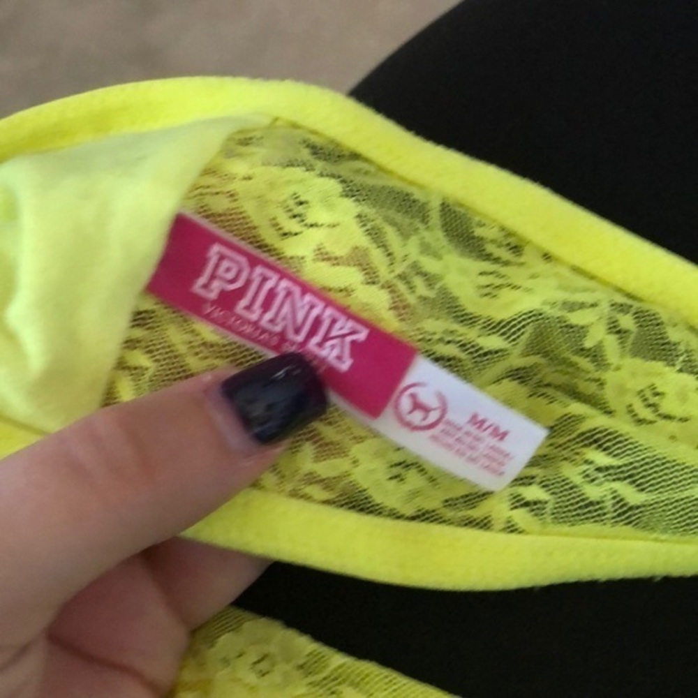 5/$30 🎈 Pink Victorias Secret medium yellow lace bandeau‎ - Picture 3 of 4